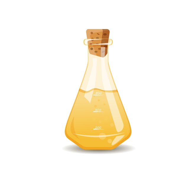 Free vector yellow liquid in flask