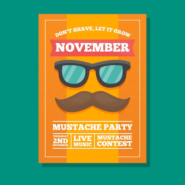 Yellow movember party brochure