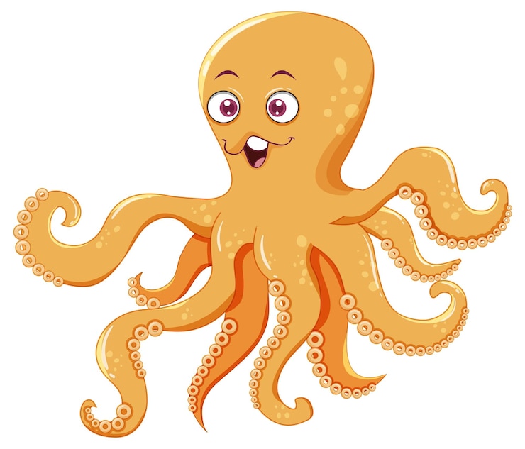 Free Vector | Yellow octopus in cartoon design