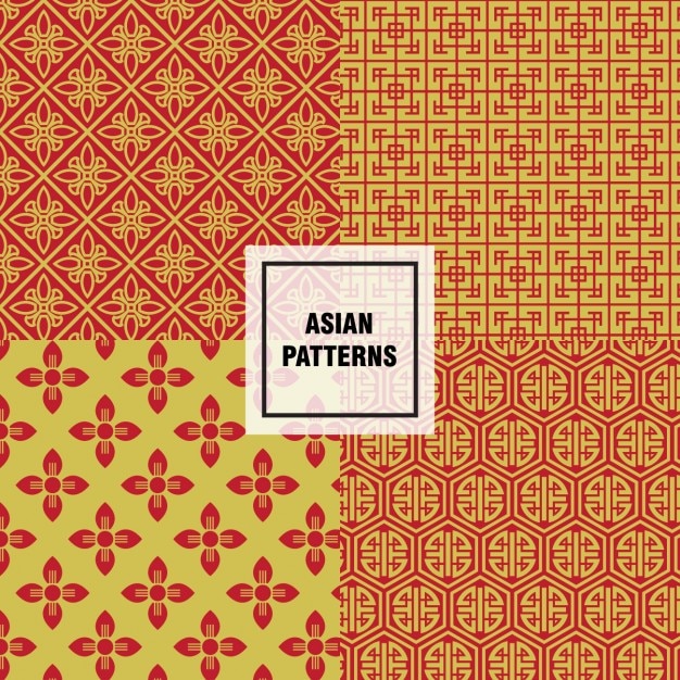 Yellow and orange asian patterns