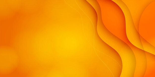 Yellow Orange business abstract banner background with fluid gradient wavy shapes vector design post