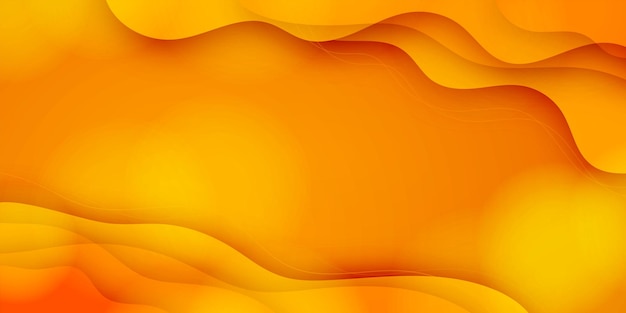 유체 그라데이션 물결 모양 벡터 디자인 게시물이 있는 노란색 오렌지 비즈니스 추상 배너 배경