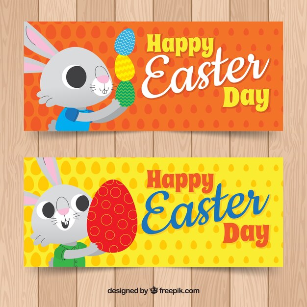 Yellow and orange easter banners