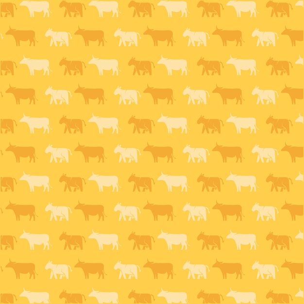 Free vector yellow pattern with cow