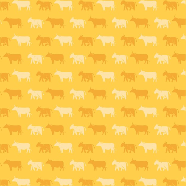 Yellow pattern with cow