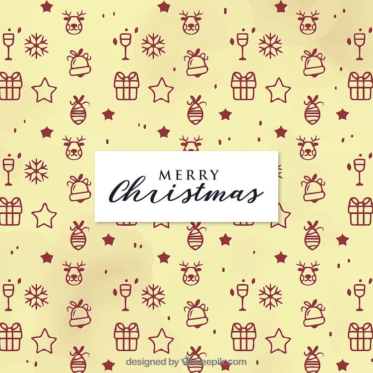 मुफ़्त वेक्टर yellow patterned christmas background