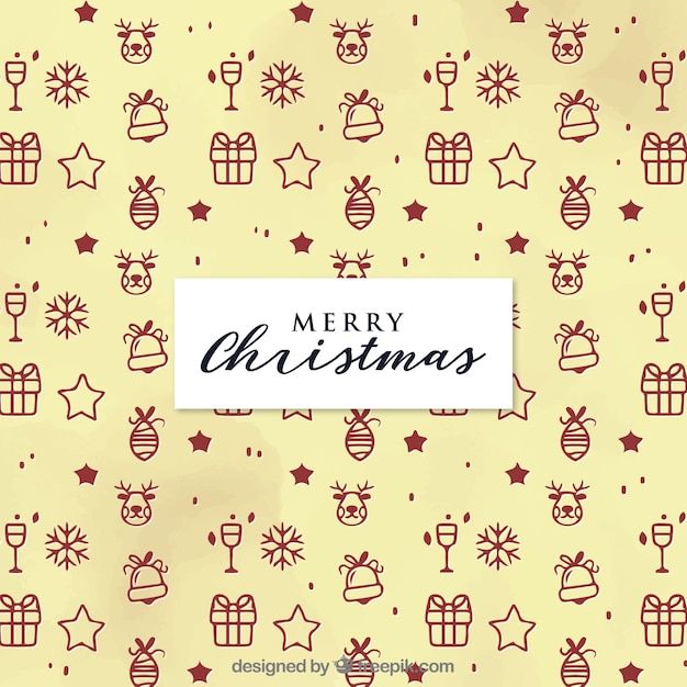 Yellow patterned christmas background