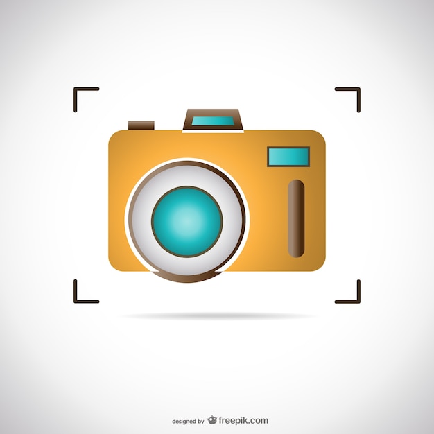 Free vector yellow photo camera