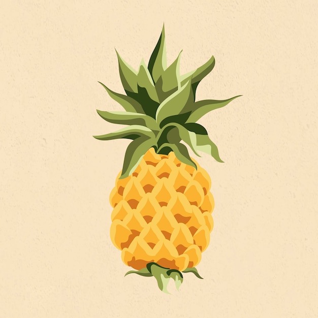 無料ベクター 黄色のパイナップルのデザイン要素の図