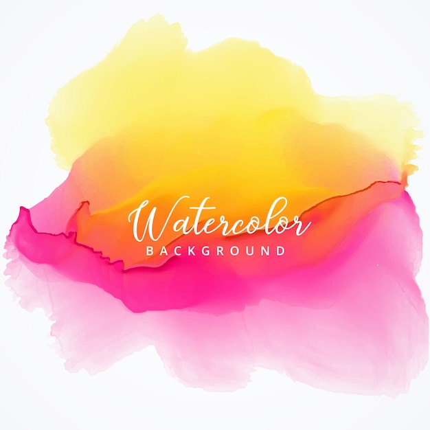 Free vector yellow and pink watercolor stain background