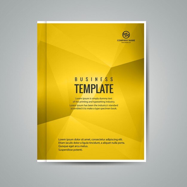 Free Vector yellow polygonal business booklet