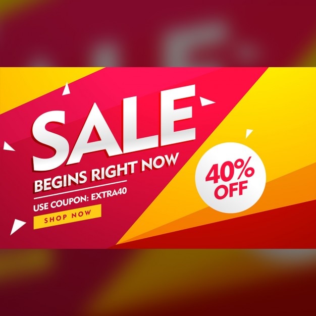 Free vector yellow and red discount voucher