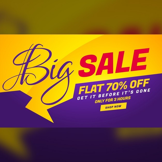 Free vector yellow, red and purple discount voucher