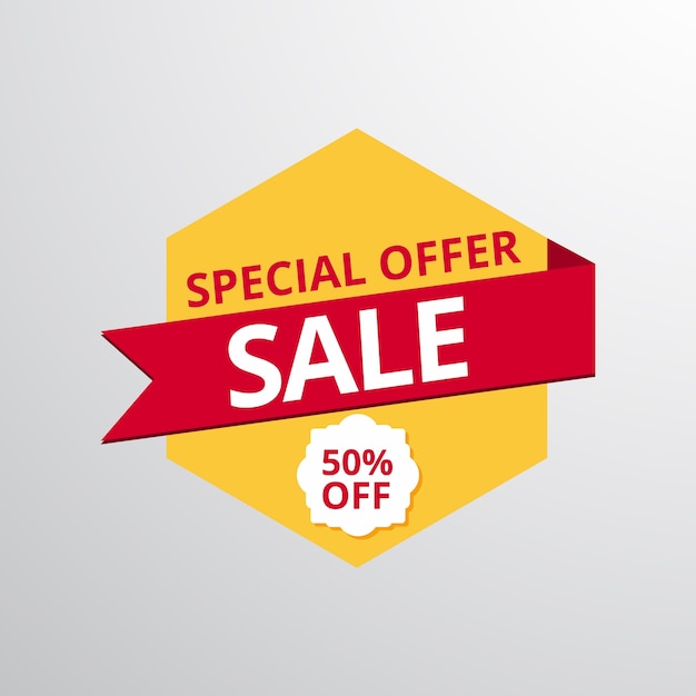 Free vector yellow and red sale banner