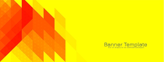 Free vector yellow and red triangular pattern mosaic design banner