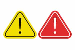 Free vector yellow and red warning signs