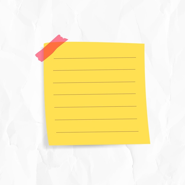 yellow reminder note sticker vector