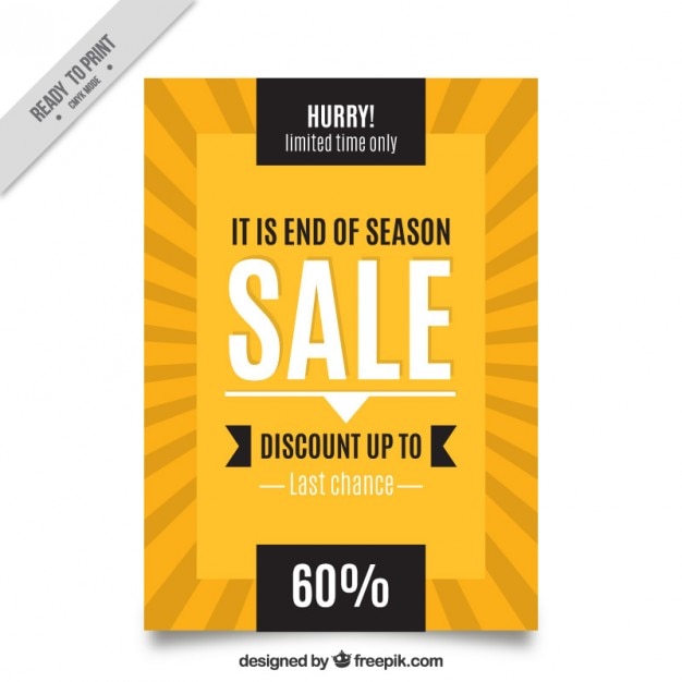 Yellow retro sale brochure