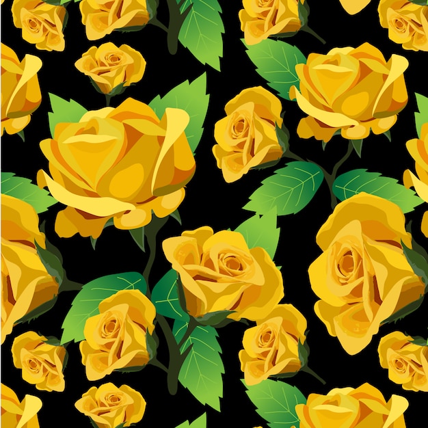Yellow roses pattern background
