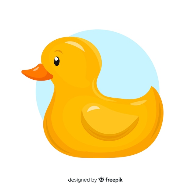 Yellow rubber duck flat style
