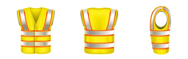 建設工事用に均一な反射ストライプ付きの黄色の安全ベスト
