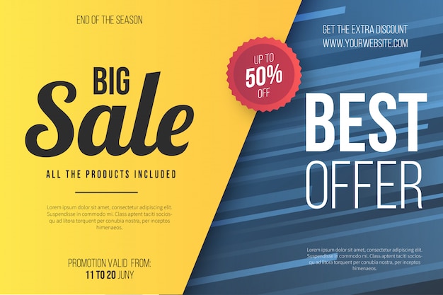 Free vector yellow sale banner template