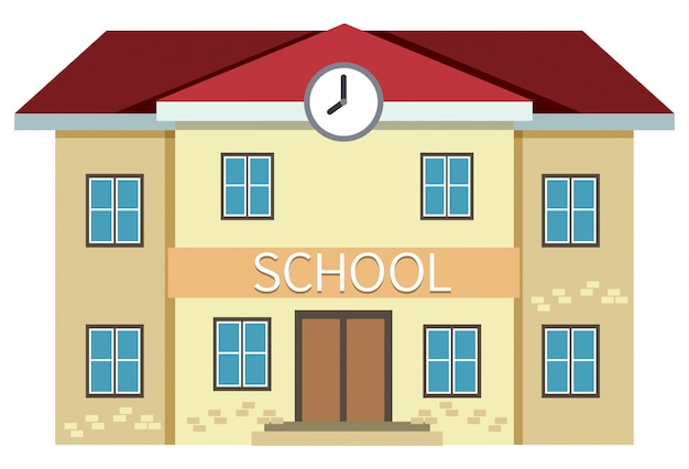 Free vector a yellow school building