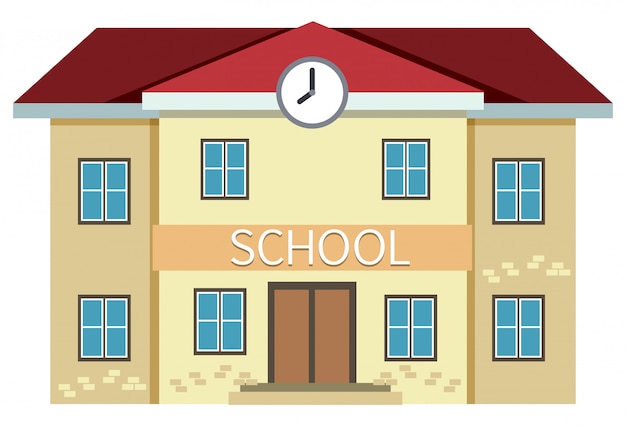 Free Vector a yellow school building 