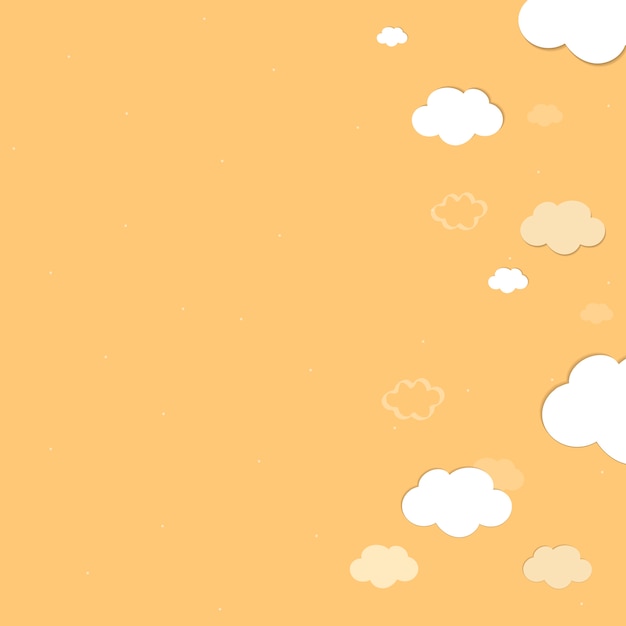 Бесплатное векторное изображение Желтое небо с облаками рисунком фона вектор