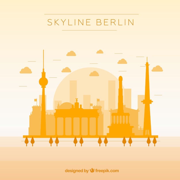 Yellow skyline of berlin