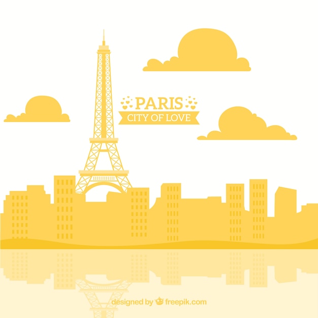 Бесплатное векторное изображение Желтый горизонт парижа