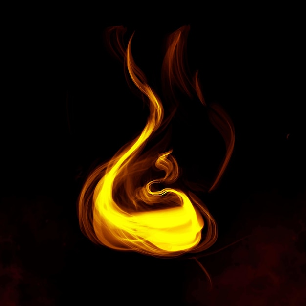 Yellow smoke element graphic vector on dark background