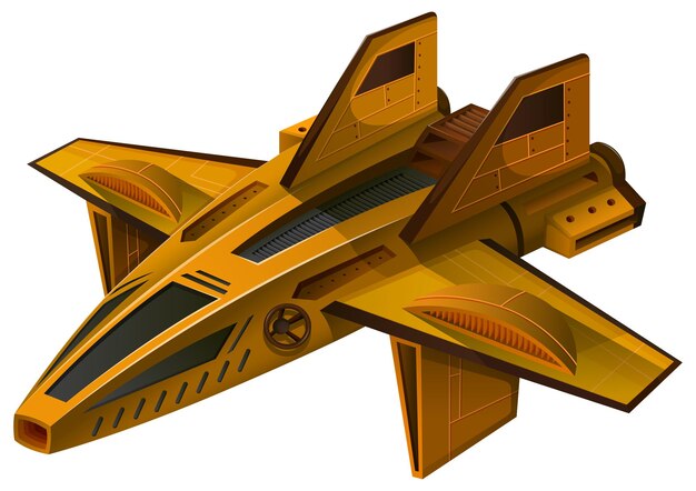 Yellow spaceship with wings