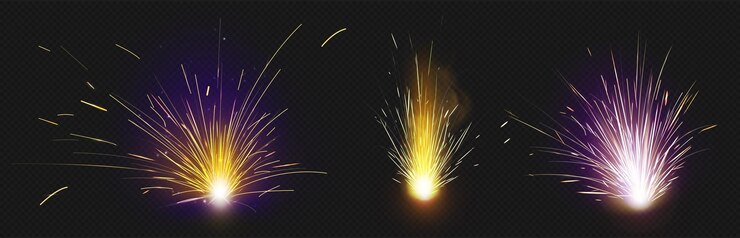 Free Vector yellow sparkling light effects set