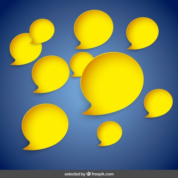 Free vector yellow speech bubbles