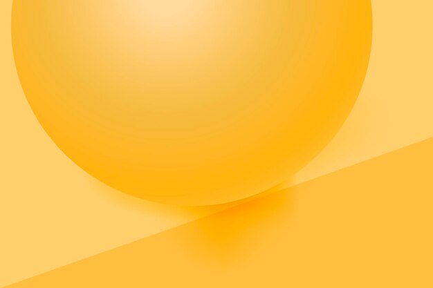 黄色の球体の背景、3D幾何学的形状ベクトル