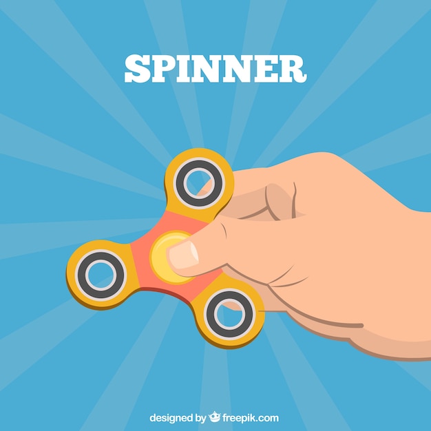 Yellow spinner blue background