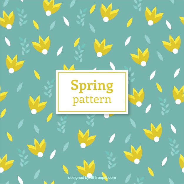 Free vector yellow spring flowers pattern