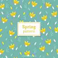 Free vector yellow spring flowers pattern