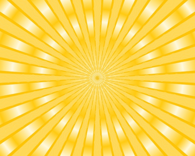 Yellow stripes background with golden rays