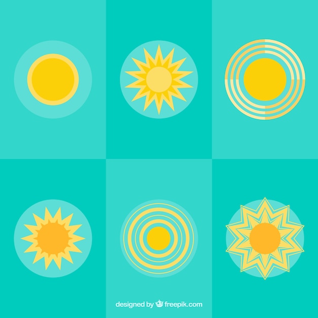 Free Vector yellow sun icons collection