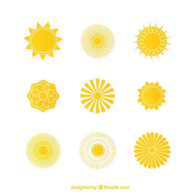 Free Vector yellow sun icons
