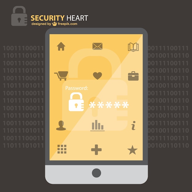 Free vector yellow tablet security