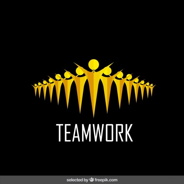 Free vector yellow teamwork logo