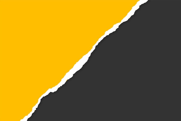 Free vector yellow torn paper on black background