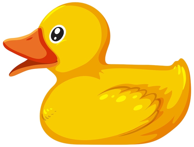 Free Vector a yellow toy duck on white background