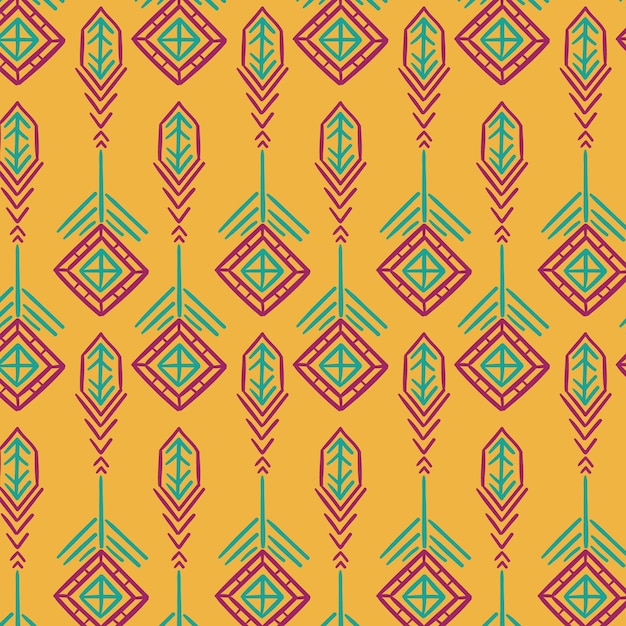 노란색 전통 송켓 패턴