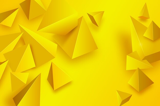 鮮やかな色と黄色の三角形の背景