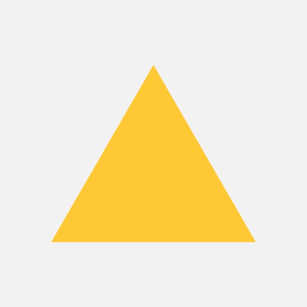 Yellow triangle geometric shape vector