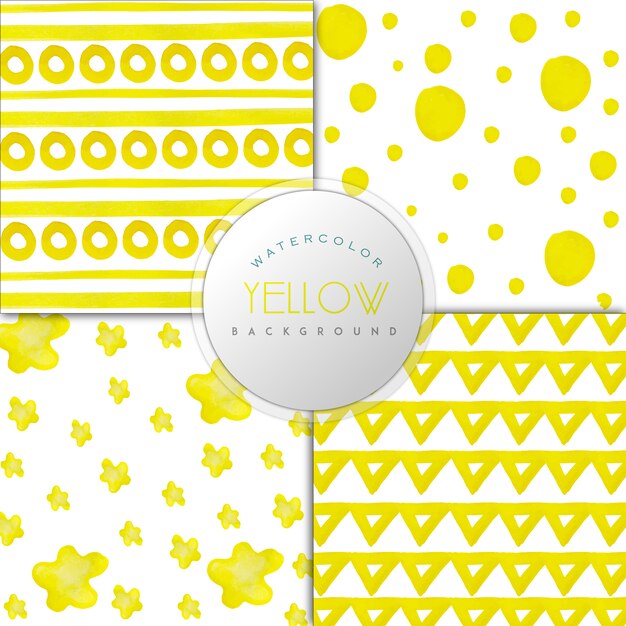 Yellow watercolor background collection